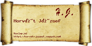 Horvát József névjegykártya